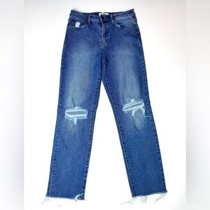 RSQ Women’s High Rise Straight Leg Distressed Women's Jeans Size- 30